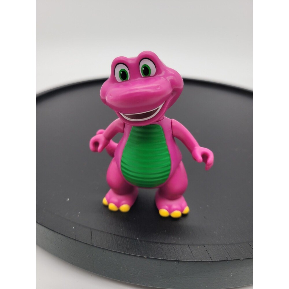 2020 Mattel Mini Toy Barney Figure 3” Cake Topper Toy PVC Figure Movable Limb